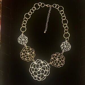 Gold and Silver Floral Necklace